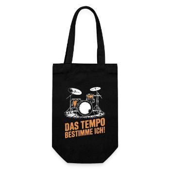 Schlagzeug Schlagzeuger Drummer Schlagzeugspieler - Geschenkbeutel für Flaschen - Schwarz - Vorne