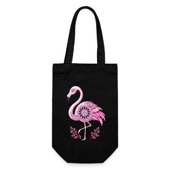 Mandala Flamingo Flamingo Wasservogel Flamingo - Geschenkbeutel für Flaschen - Schwarz - Vorne