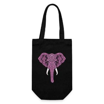 Mandala Elefant Elefanten Spiritueller Mandala - Geschenkbeutel für Flaschen - Schwarz - Vorne