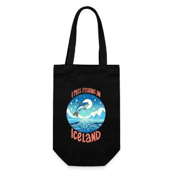 Angeln in Island - Geschenkbeutel für Flaschen - Schwarz - Vorne