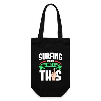 Surfing Me sind wie - Geschenkbeutel für Flaschen - Schwarz - Vorne