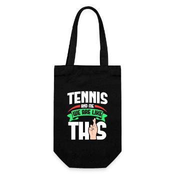 Tennis Me Are Like - Geschenkbeutel für Flaschen - Schwarz - Vorne