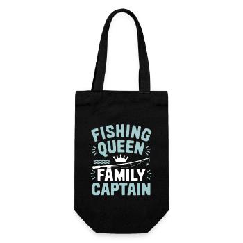 Angler-mama, Stolze Anglerin Und Outdoor-fischer - Geschenkbeutel für Flaschen - Schwarz - Vorne