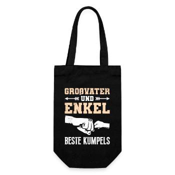GROßVATER UND ENKEL BESTE KUMPELS Lustiges - Geschenkbeutel für Flaschen - Schwarz - Vorne