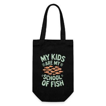 Angler-mama, Stolze Anglerin Und Outdoor-fischer - Geschenkbeutel für Flaschen - Schwarz - Vorne