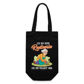 Großmutter BIN KEINE RENTNERIN BIN VOLLZEIT OMA - Geschenkbeutel für Flaschen - Schwarz - Vorne