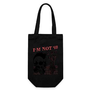 I Am 47 Plus Middle Finger - 48th Birthday - Gift Bag for Bottles - black - Front
