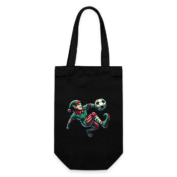 Motif de joueur de football elfe de Noël - Sac à bouteille - noir - Devant