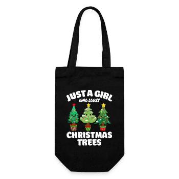 Just A Girl Who Loves Christmas Trees, Funny Xmas - Gift Bag for Bottles - black - Front