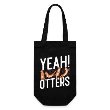 Otter yes! Otters - Gift Bag for Bottles - black - Front