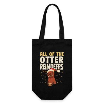 Loutre Noël Jeu de mots Tous Les - Sac à bouteille - noir - Devant