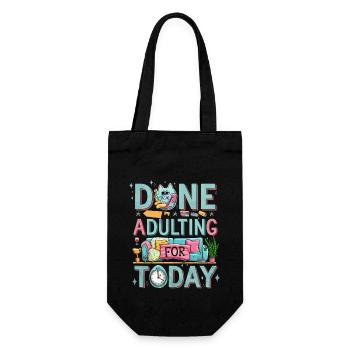 Done Adulting For Today 4 - Geschenkbeutel für Flaschen - Schwarz - Vorne