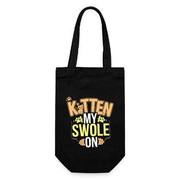 Kitten My Swole On 6 - Geschenkbeutel für Flaschen - Schwarz - Vorne