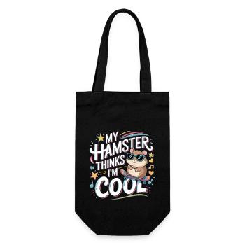My Hamster Thinks I'm Cool 6 - Geschenkbeutel für Flaschen - Schwarz - Vorne
