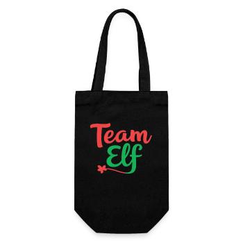 Team Elf Elf Elfen Elf Weihnachten Elf Xmas - Geschenkbeutel für Flaschen - Schwarz - Vorne