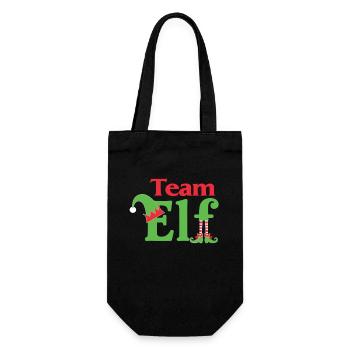Team Elf Eleven Elves Elves Christmas Eleven Xmas - Gift Bag for Bottles - black - Front