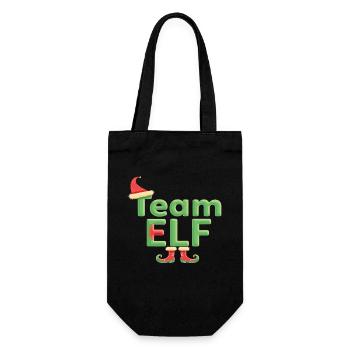 Team Elf Eleven Elves Elves Christmas Eleven Xmas - Gift Bag for Bottles - black - Front