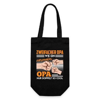 Opi ZWEIFACHER OPA WIE EIN NORMALER OPA DOPPELT - Geschenkbeutel für Flaschen - Schwarz - Vorne