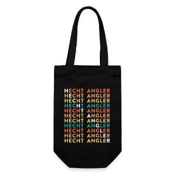HECHT ANGLER Geburtstag Angeln Hobby Fischen - Geschenkbeutel für Flaschen - Schwarz - Vorne