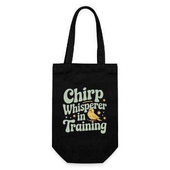Pet, canary, owner, bird lover and - Gift Bag for Bottles - black - Front