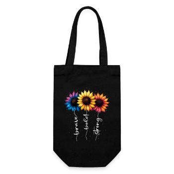 Summer Flowers Flower Inspiration Motivational Saying - Gift Bag for Bottles - black - Front