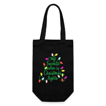 My Favorite Color Is Christmas Lights Funny Xmas - Gift Bag for Bottles - black - Front