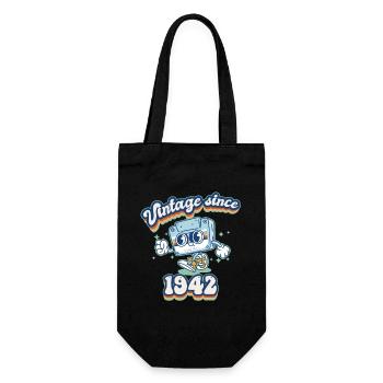 Jahrgang 1942 Klassisch 83. Geburtstag Retro - Geschenkbeutel für Flaschen - Schwarz - Vorne