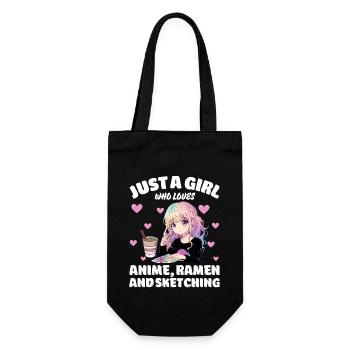 Just A Girl Who Loves Anime Ramen And Sketching - Gift Bag for Bottles - black - Front