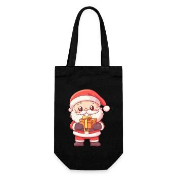 Weihnachtsmann Frauen Männer Kinder Weihnachten - Geschenkbeutel für Flaschen - Schwarz - Vorne