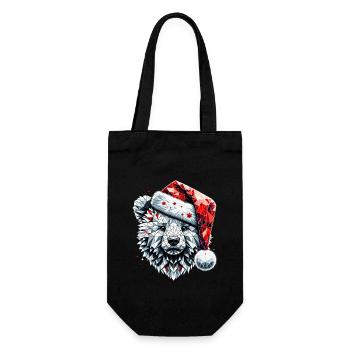 Polygone Art Ours Polaire Père Noël Chapeau Original - Sac à bouteille - noir - Devant
