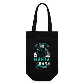 Manta Rays Life Is Better When There Marine Life - Gift Bag for Bottles - black - Front