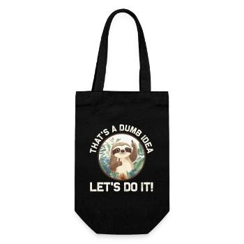 Funny Sloth Theme - That's A Dumb Idea - Gift Bag for Bottles - black - Front