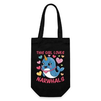 Narwhal Saying Narwhals Funny Narwhal Gift - Gift Bag for Bottles - black - Front