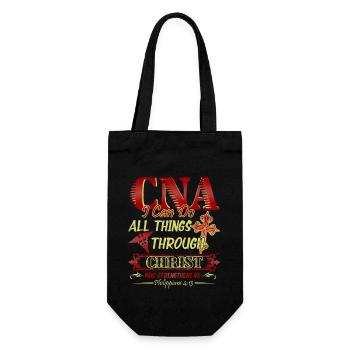 CNA I Can Do All Things - Gift Bag for Bottles - black - Front