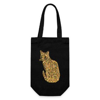 Bengal Cat Geometric - Gift Bag for Bottles - black - Front