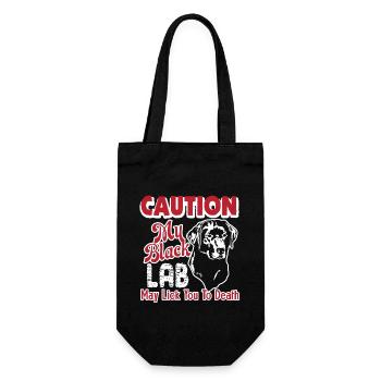 Caution My Black Lab May Lick You To Death - Gift Bag for Bottles - black - Front