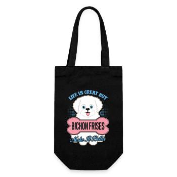 Bichon Frises Make Life Better - Gift Bag for Bottles - black - Front