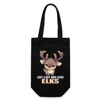 Elche Elch - Geschenkbeutel für Flaschen - Schwarz - Vorne