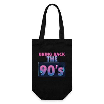 Bring Back the 90's Retro Boombox 90er Jahre - Geschenkbeutel für Flaschen - Schwarz - Vorne