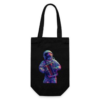 Astronaut Akkordeon - Geschenkbeutel für Flaschen - Schwarz - Vorne