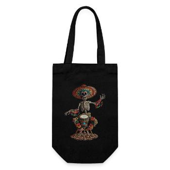 Mexican Skeleton Drums - Gift Bag for Bottles - black - Front