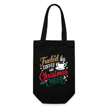 Alimenté par le café et la joie de Noël - Sac à bouteille - noir - Devant