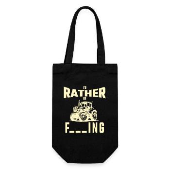 Ich Würde Lieber Traktor Fahren - Geschenkbeutel für Flaschen - Schwarz - Vorne