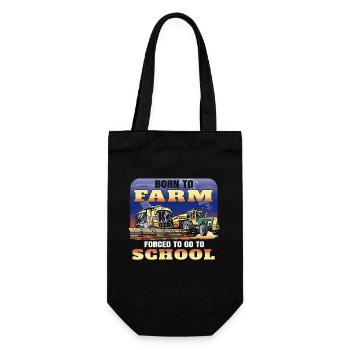 Born to farm, forced to go to school - Gift Bag for Bottles - black - Front