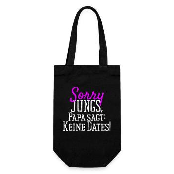 Sorry Jungs Papa Sagt Keine Dates Geschenk Tochter - Geschenkbeutel für Flaschen - Schwarz - Vorne