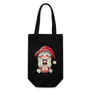 Gnome de Noël femme à la scandinave - Sac à bouteille - noir - Devant