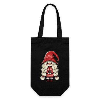 Christmas Gnome Gnome Girl - Gift Bag for Bottles - black - Front