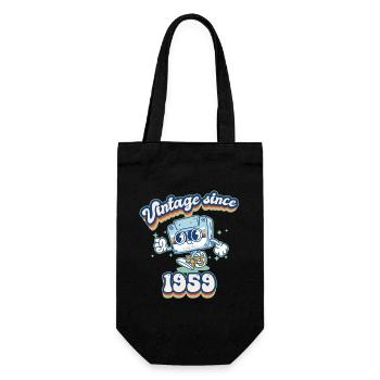 Vintage Since 1959 Classic 66th Birthday Retro - Gift Bag for Bottles - black - Front
