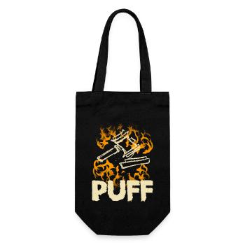 Puff rap musique hip hop - Sac à bouteille - noir - Devant