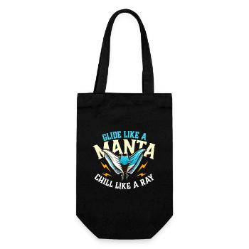 Manta Rays Glide Like A Manta Chill Like Swimmer - Geschenkbeutel für Flaschen - Schwarz - Vorne